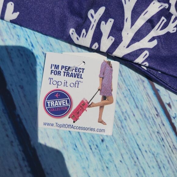 Top It Off Women's Blue White Printed Stretch Mini Skirt Size Small NWT - Picture 8 of 11